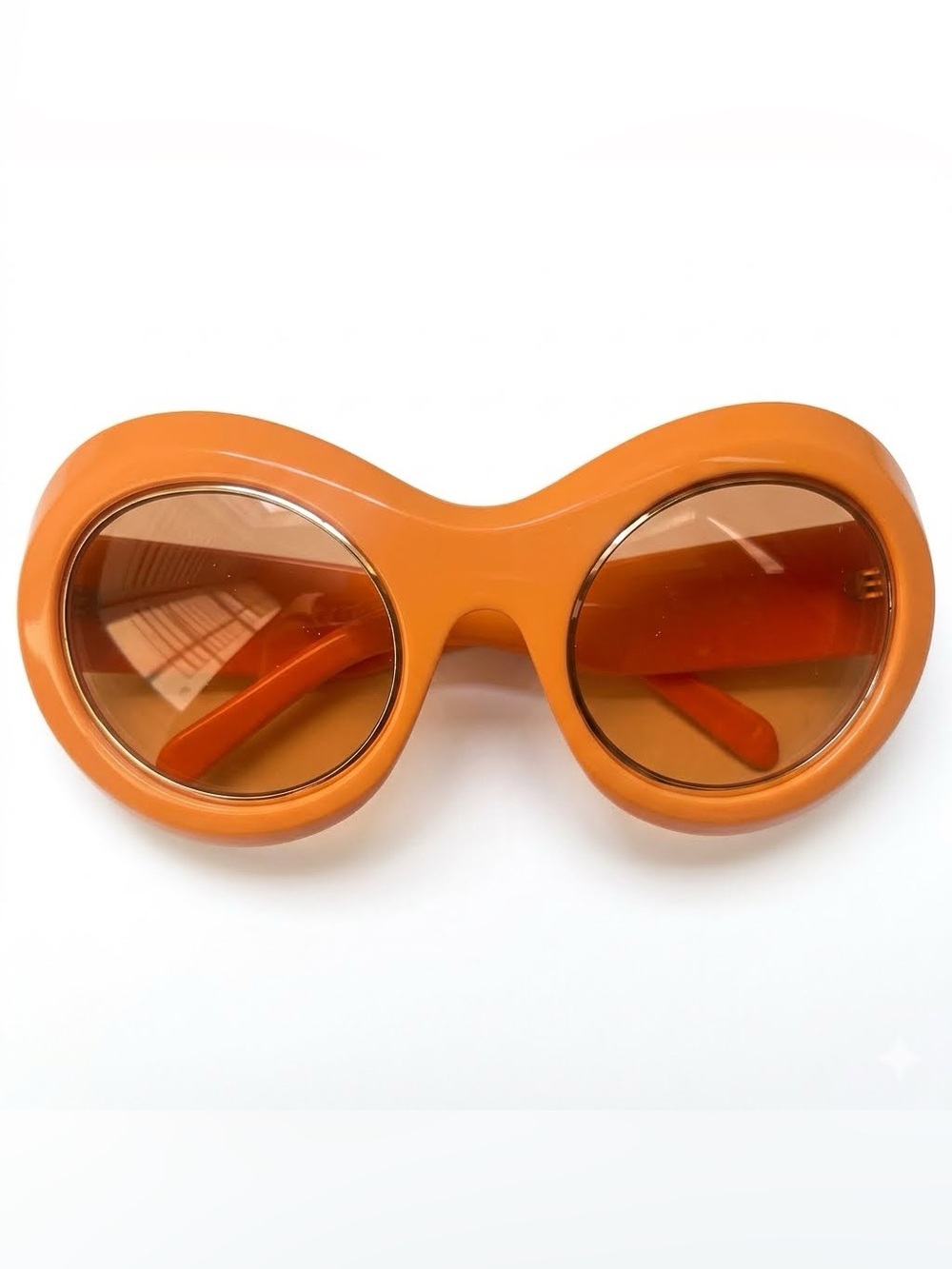 Emilio Pucci Bold Retro Round Sunglasses in Orange - Picture 1 of 8